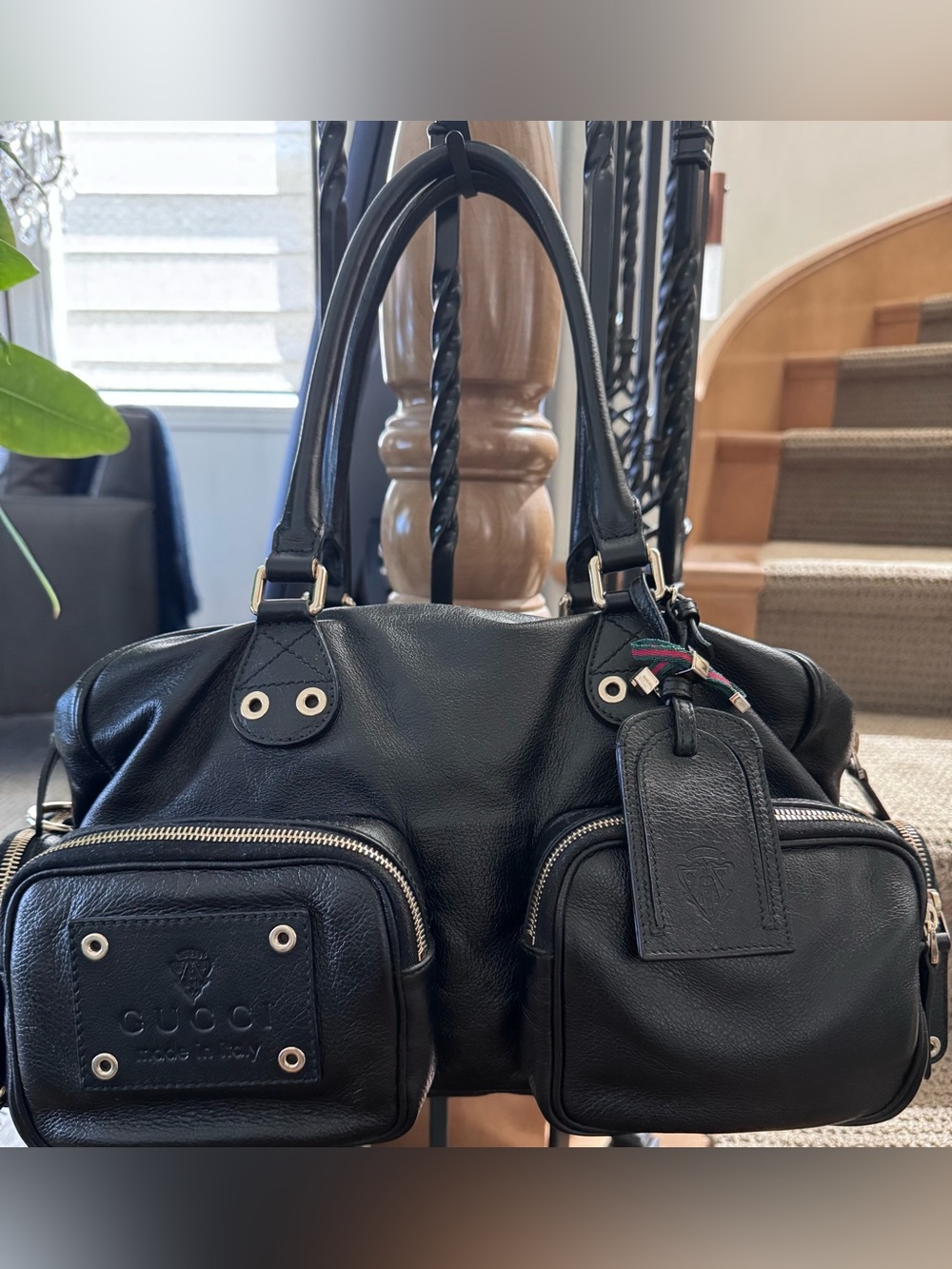 Gucci GG Signature Wave Black Calfskin Handbag
